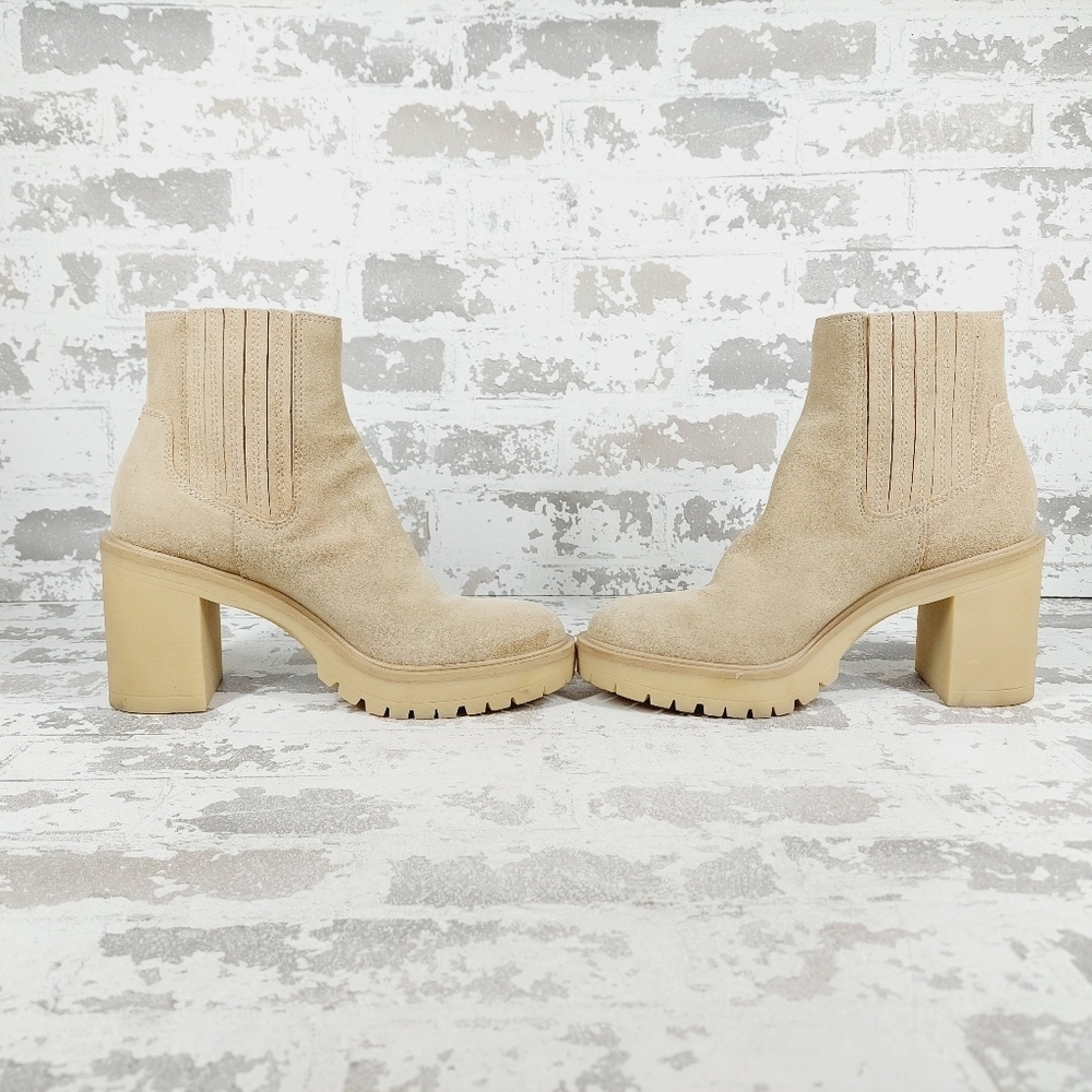 New Dolce Vita Caster H2O Cream Suede Booties E 176 - Picture 7 of 12